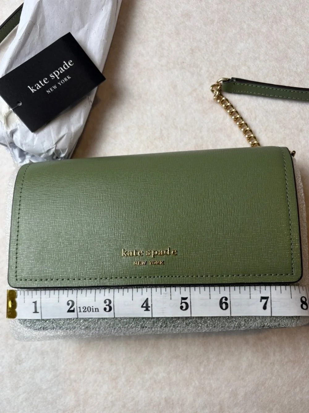 Kate Spade New York Morgan Crossbody/Wallet in Sage Green Saffiano Leather